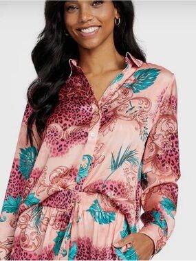 Guess LA Vianca Printed Satin Shirt xl
